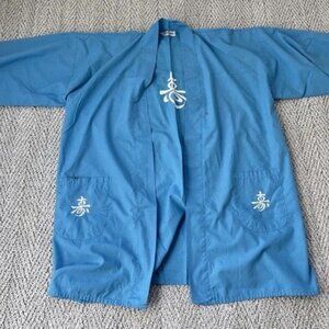 Vintage Bamberger’s Kimono-Style Shirt Top Asian Writing